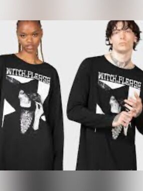 Killstar Witch Please Graphic Long Sleeve Tee 4XL Gothic Grunge Alt Streetwear
